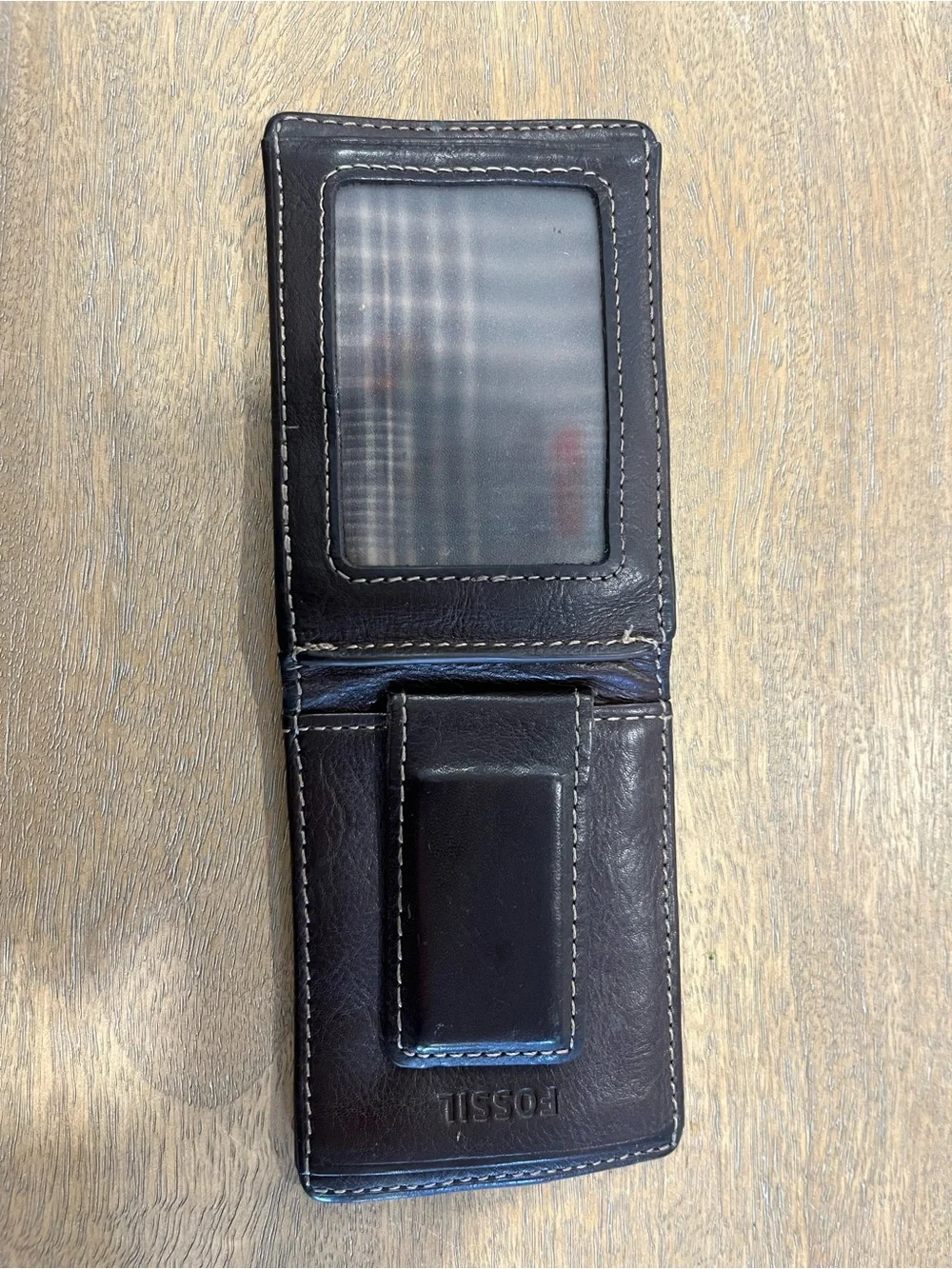 Fossil Dark Brown Leather Money Clip
